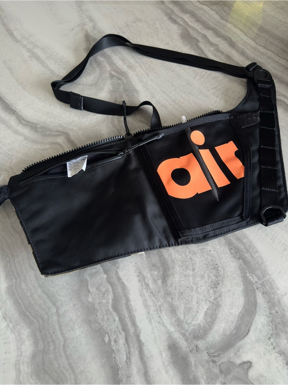 Nike Air Max Smit Camo Clash Crossbody Bag Black Green Camo - Picture 5 of 9